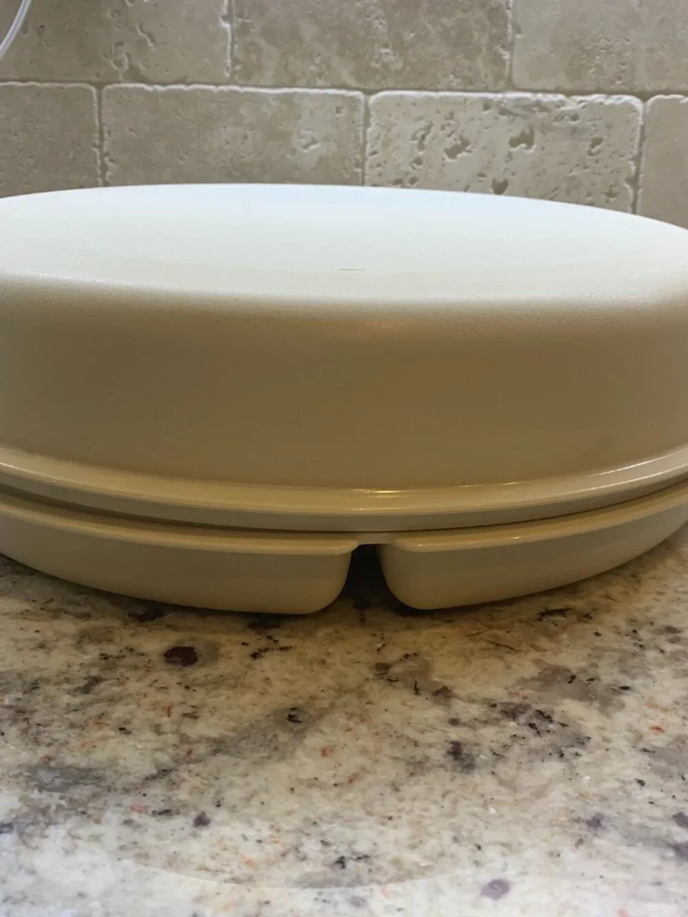 Tupperware vegetable and dip tray with lid and removable center bowl/lid